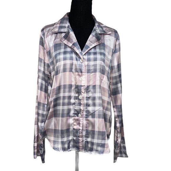 Victoria’s Secret Button Up Plaid Pajama Top - Picture 1 of 7